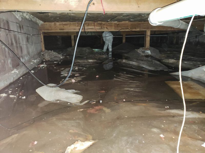 Crawlspace Drainage System Installation